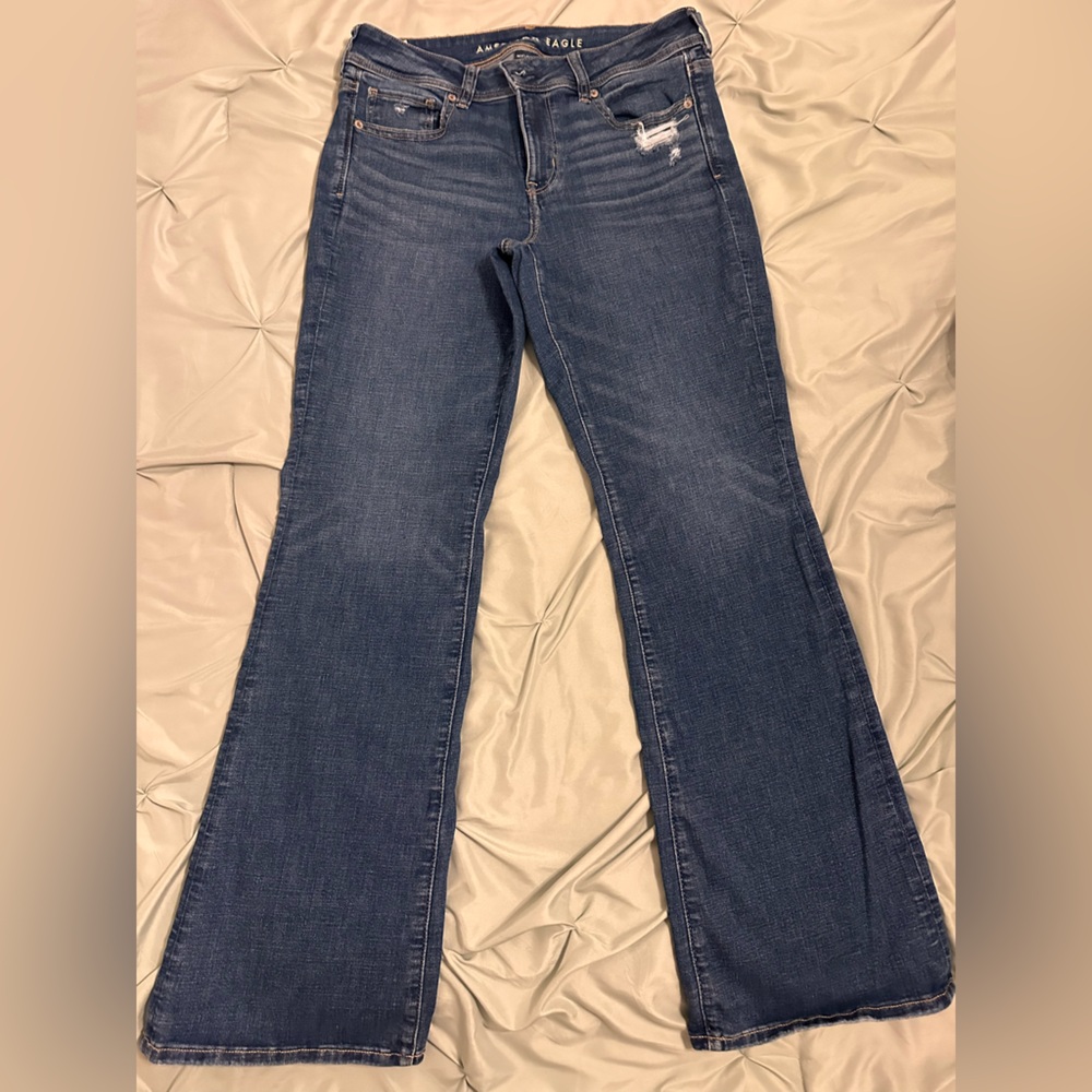 American Eagle Outfitters Dark Blue Straight Leg Jeans